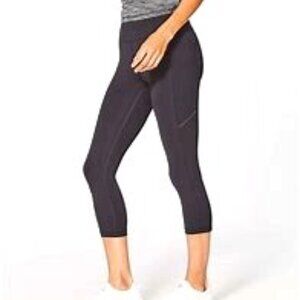 LULULEMON Black Speed Up Crop Side Pocket Active Workout Running Capri Size 4